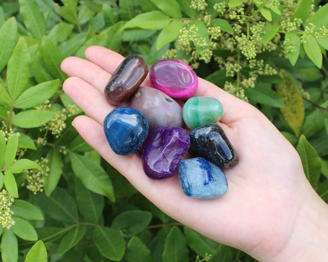 Assorted Large Dyed Agate Bright Tumbled Gemstones