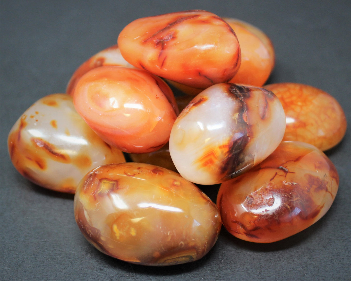 Banded Carnelian Polished Stones