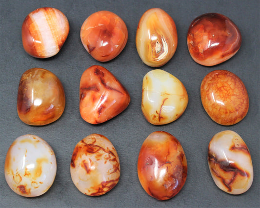 Banded Carnelian Polished Stones