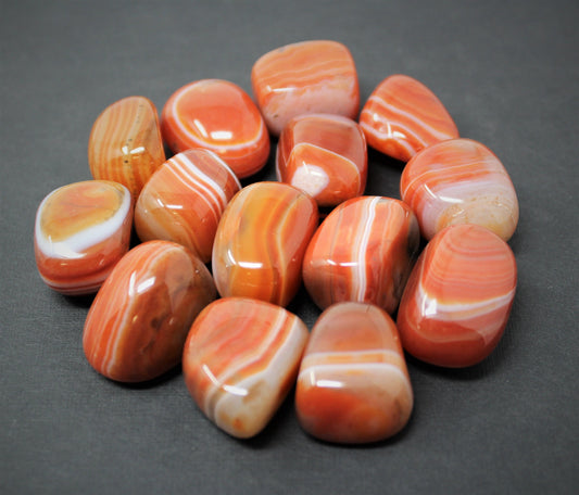 Banded Carnelian Tumbled Stones