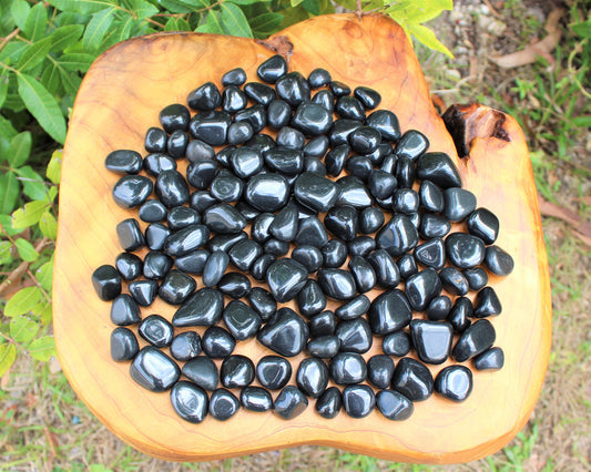 Black Agate Tumbled Stones