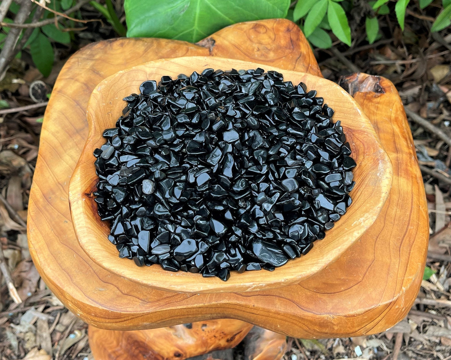 Black Obsidian Semi Tumbled Gemstone Mini Chips