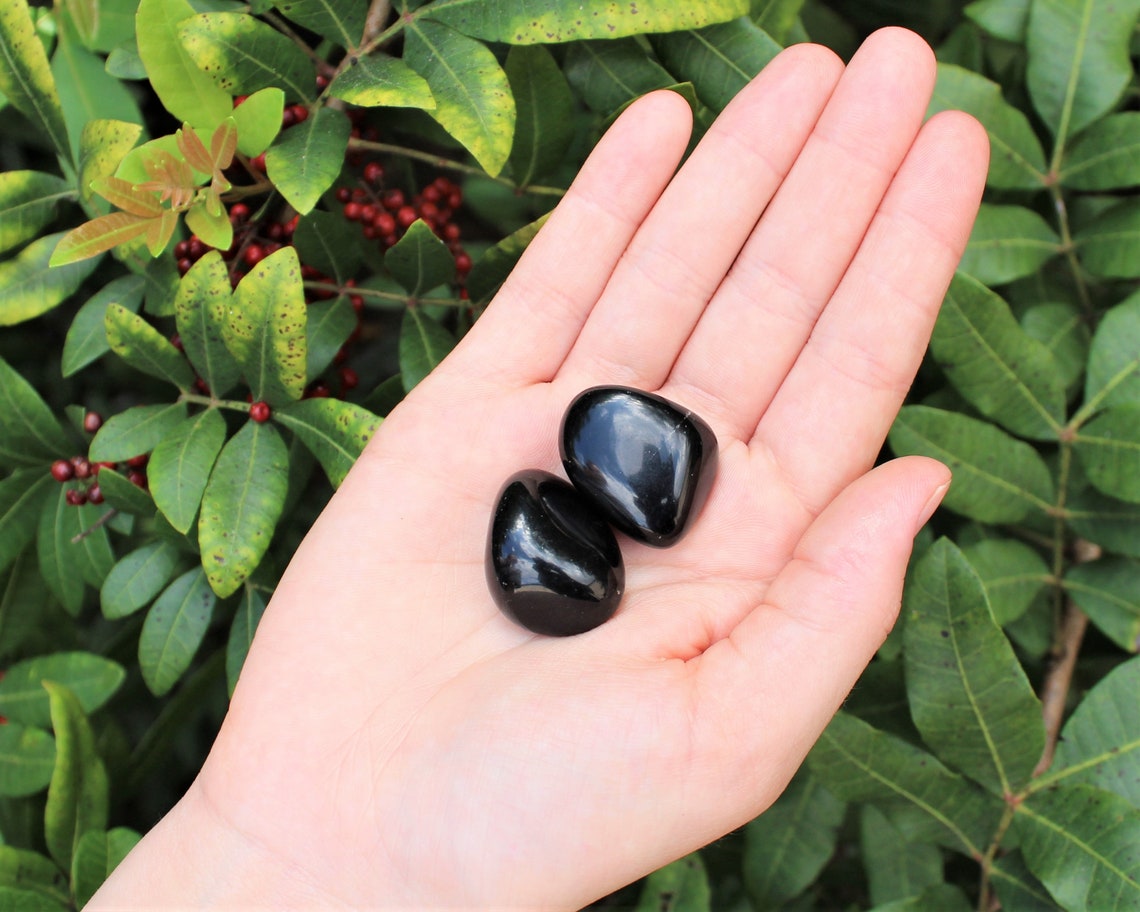 Dark Obsidian Tumbled Stones