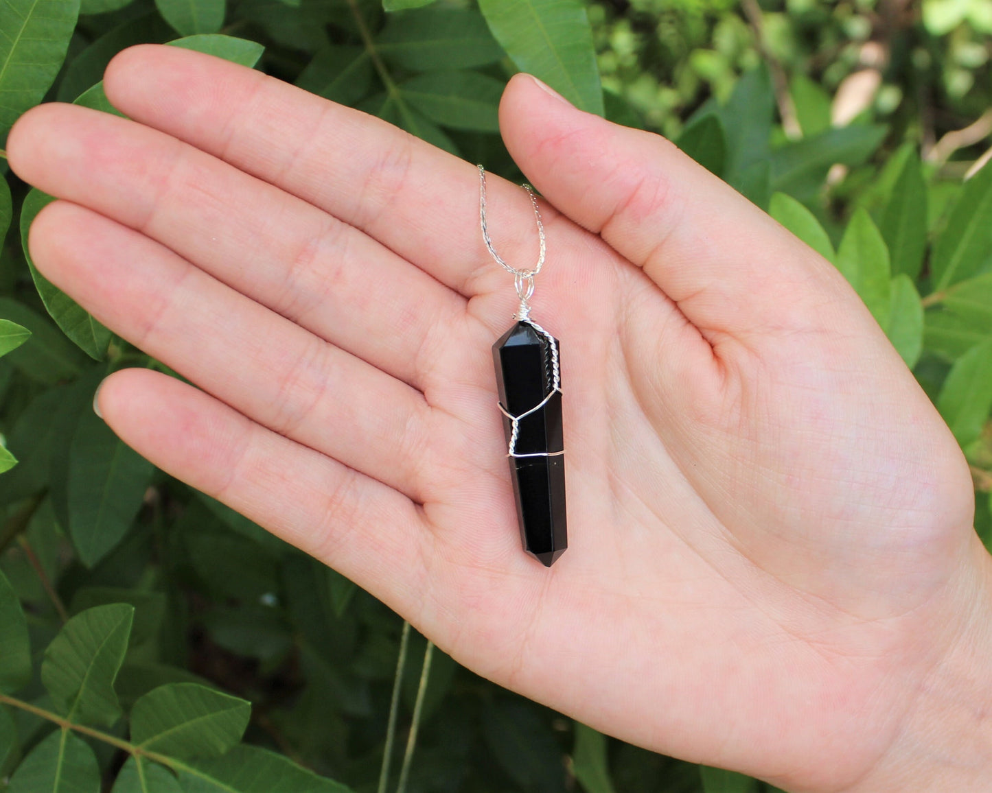 Obsidian Wire Wrapped Pendant