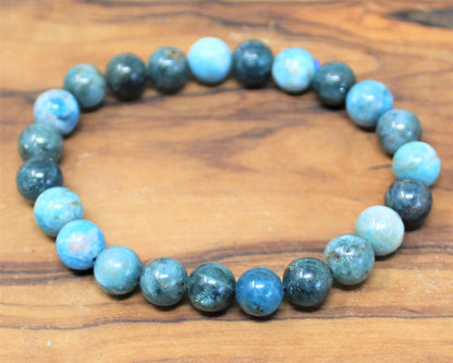 Blue Apatite Bead Bracelet