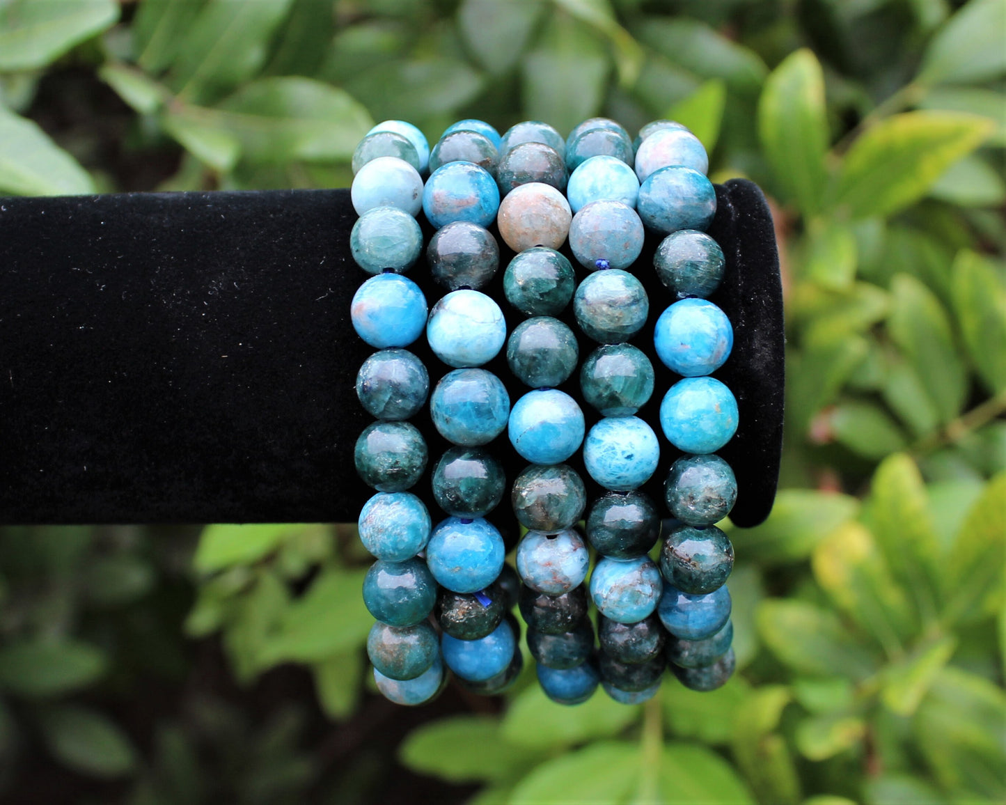 Blue Apatite Bead Bracelet