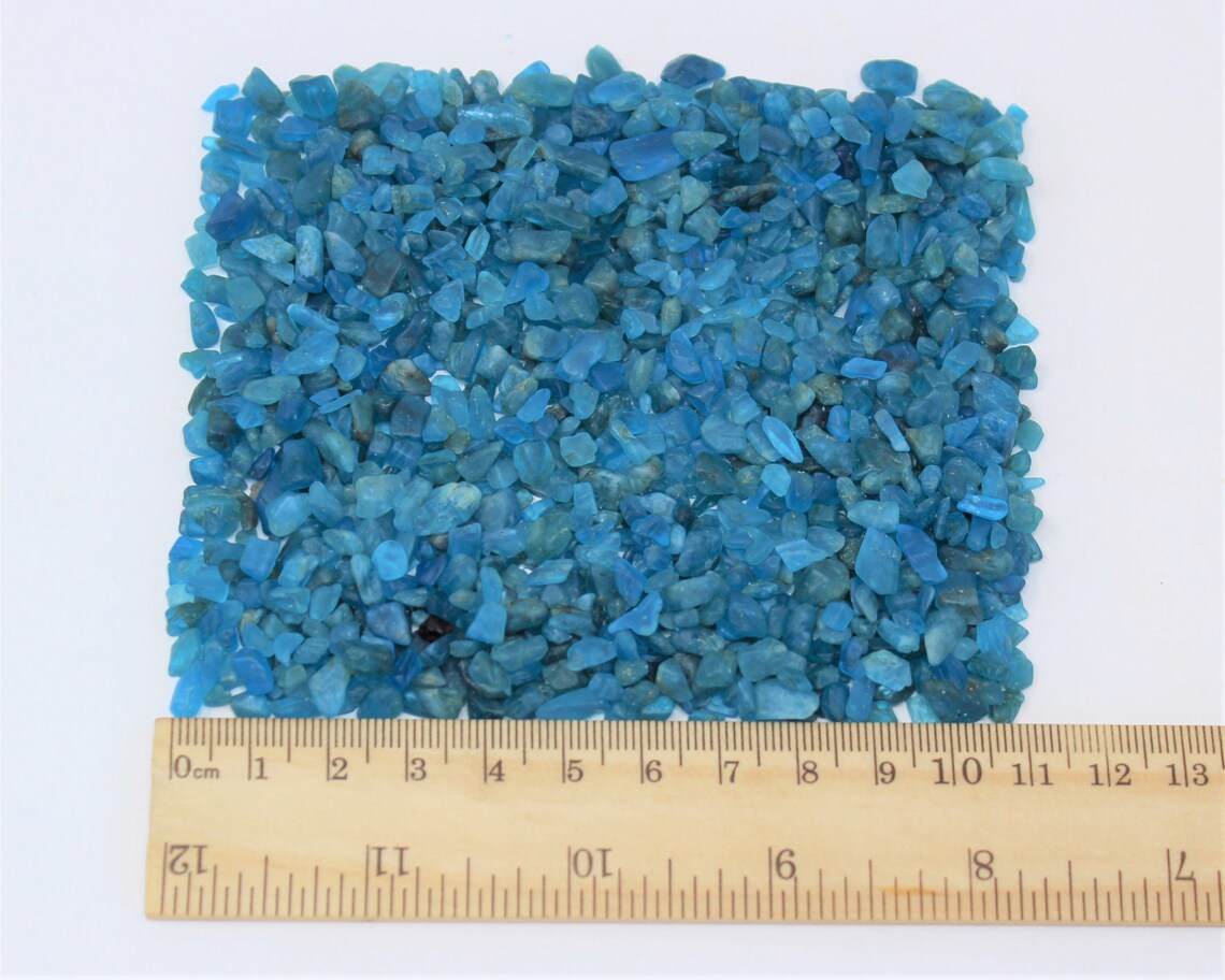 Blue Apatite Semi Tumbled Gemstone Mini Chips