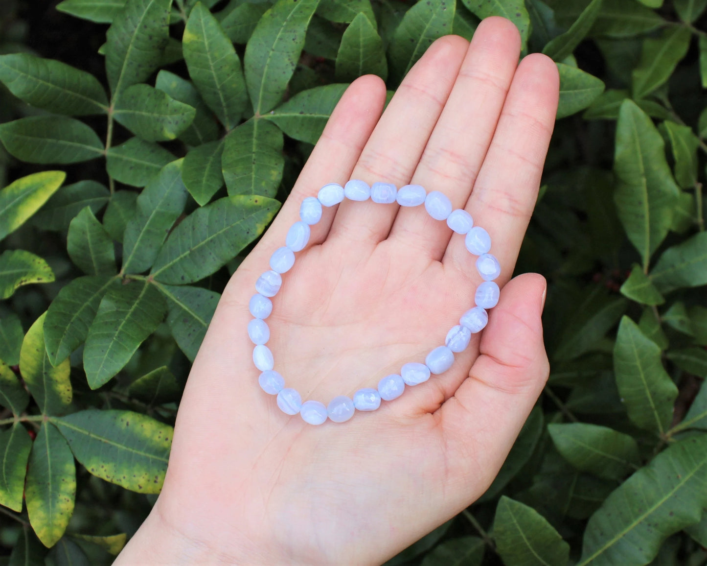 Lace Agate Tumbled Gemstone Bracelet