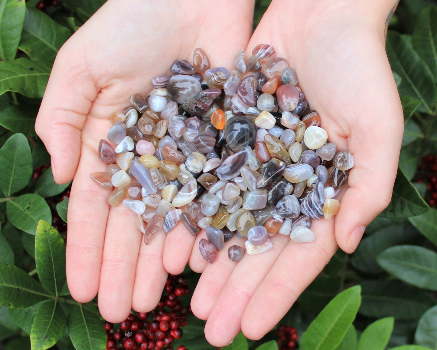 Botswana Agate Semi Tumbled Gemstone Mini Chips