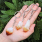 Citrine Crystal Point Keychain