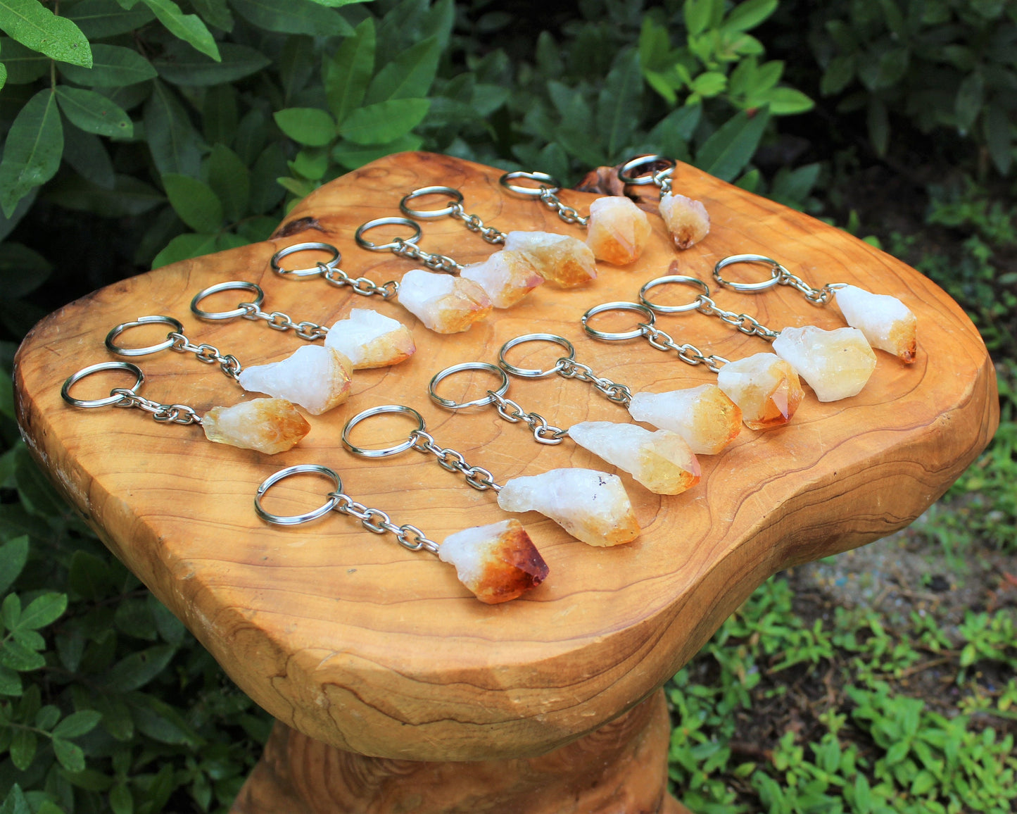 Citrine Crystal Point Keychain