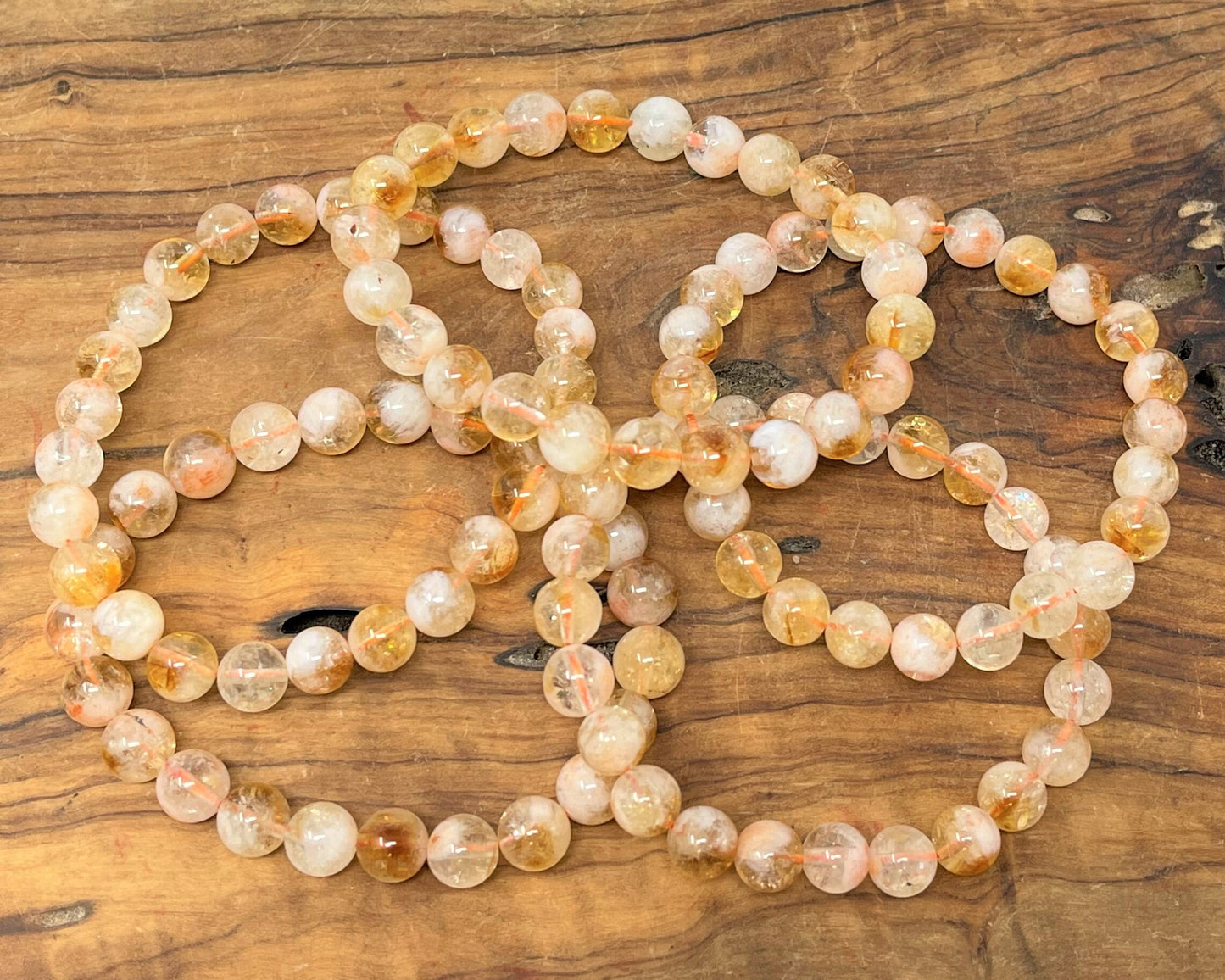 Citrine With Quartz Bead Bracelet