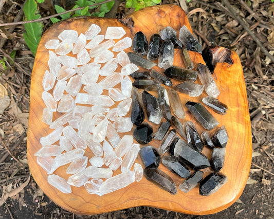 Clear And Smoky Quartz Crystal Points Mixed Assortment