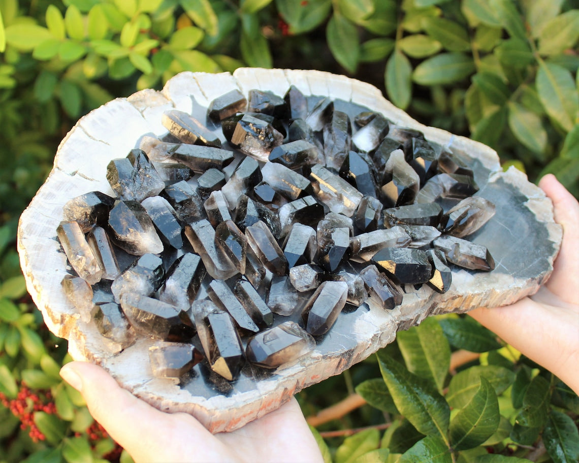 Clear And Smoky Quartz Crystal Points Mixed Assortment