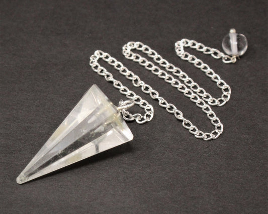 Clear Quartz Pendulum With Chain