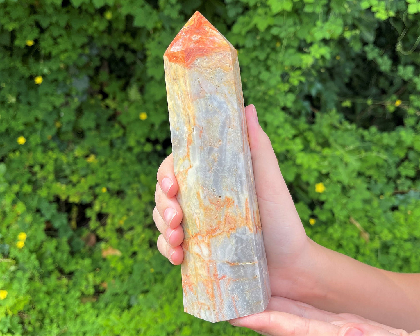 Lace Agate Decorative Tower