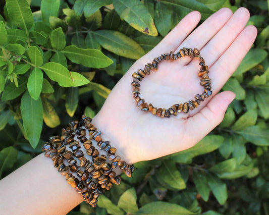 Gold Tiger Pattern Chip Bracelet