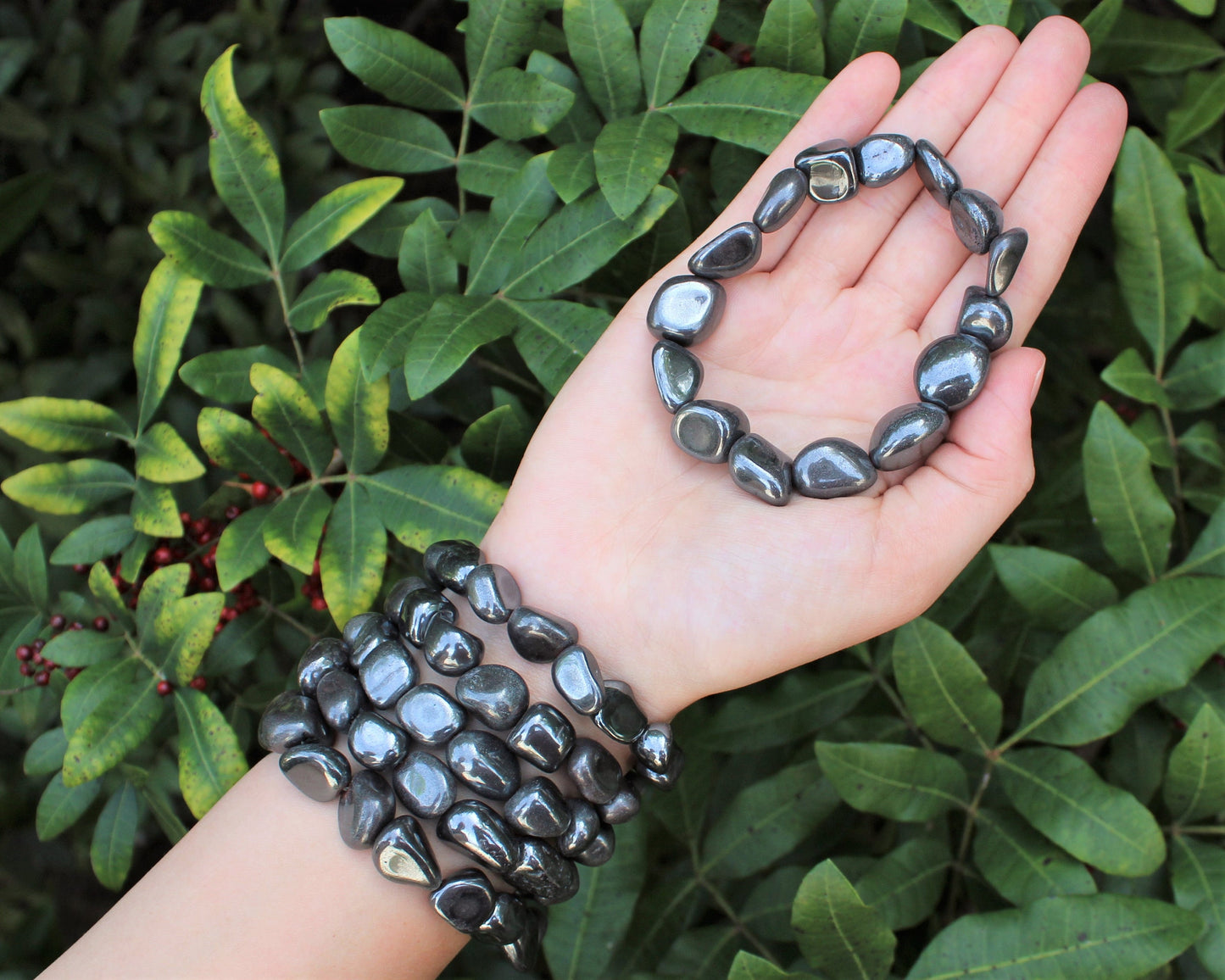 Hematite Tumbled Gemstone Bracelet