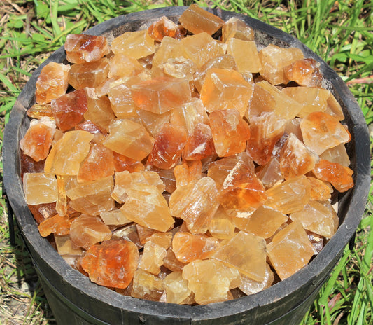 Honey Calcite Natural Rough Stones