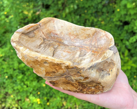 Indonesian Wood Decorative Crystal Bowl