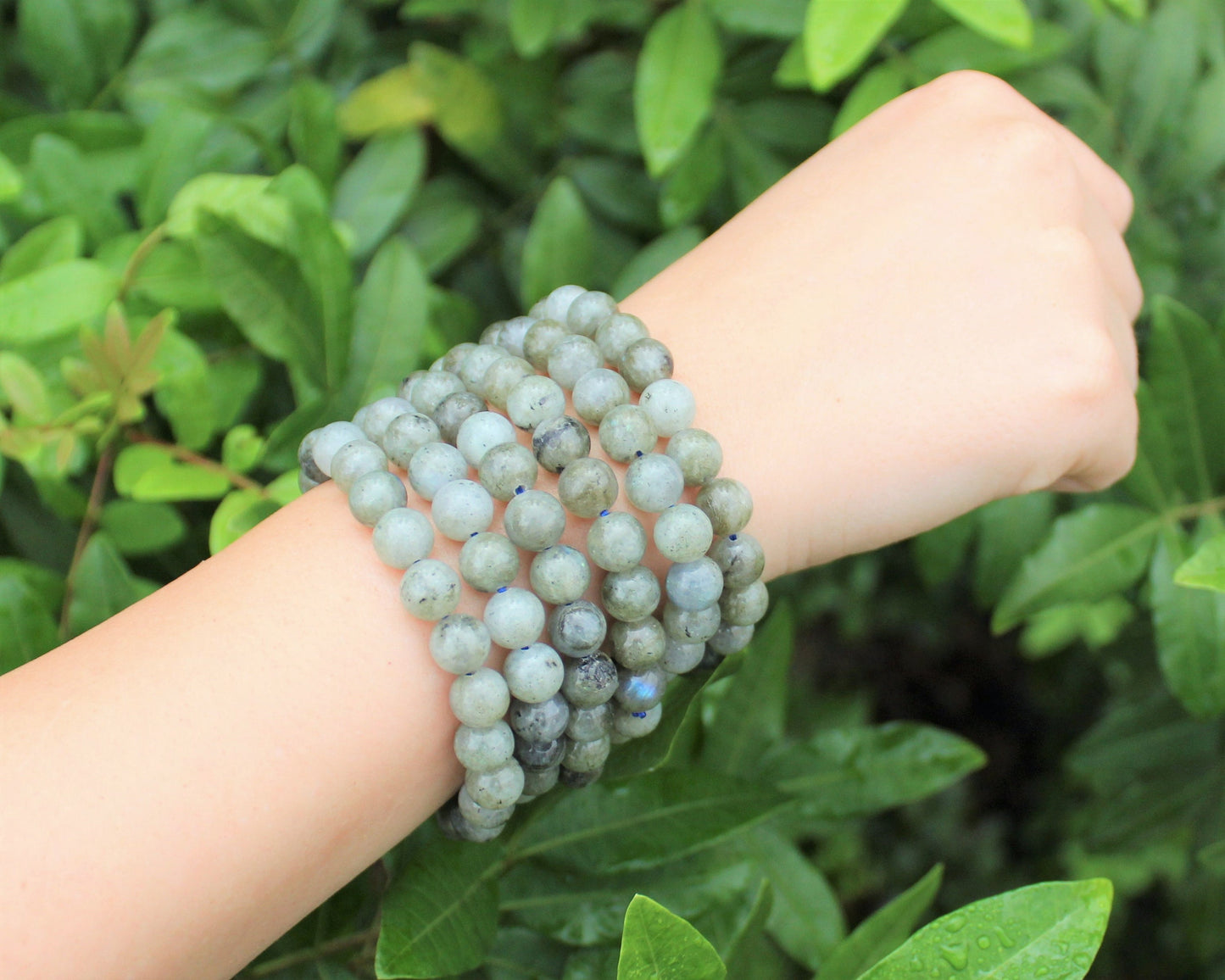 Labradorite Round Crystals Bead Bracelet