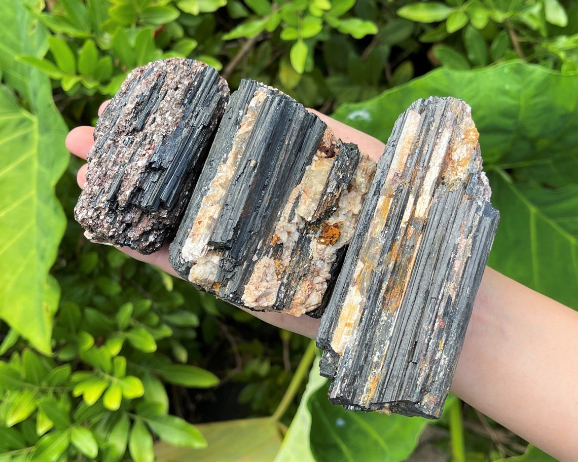 Large Dark Tourmaline Logs With Inclusions