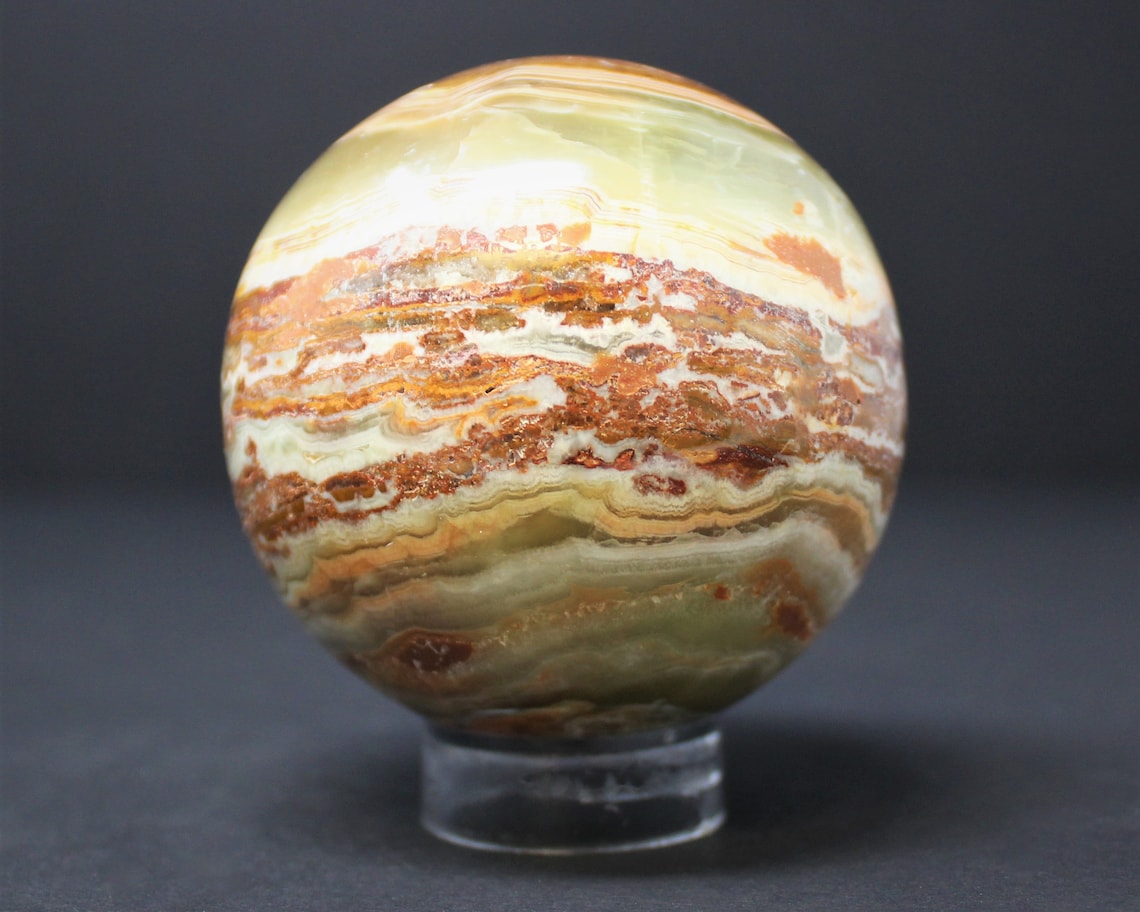 Large Onyx Crystal Sphere With Stand