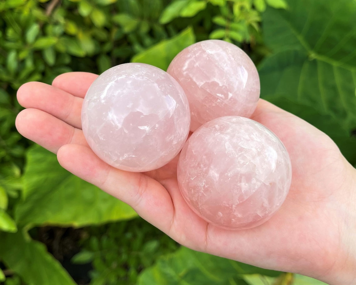 Large Rose Quartz Crystal Sphere With Stand