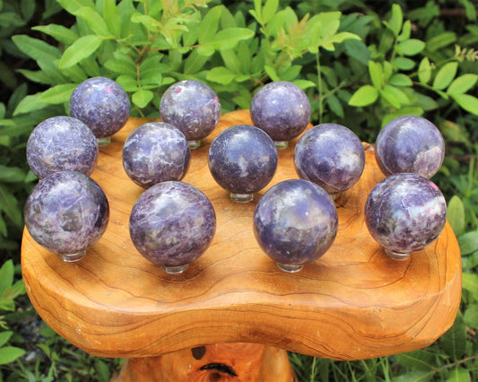 Lepidolite Crystal Sphere With Stand