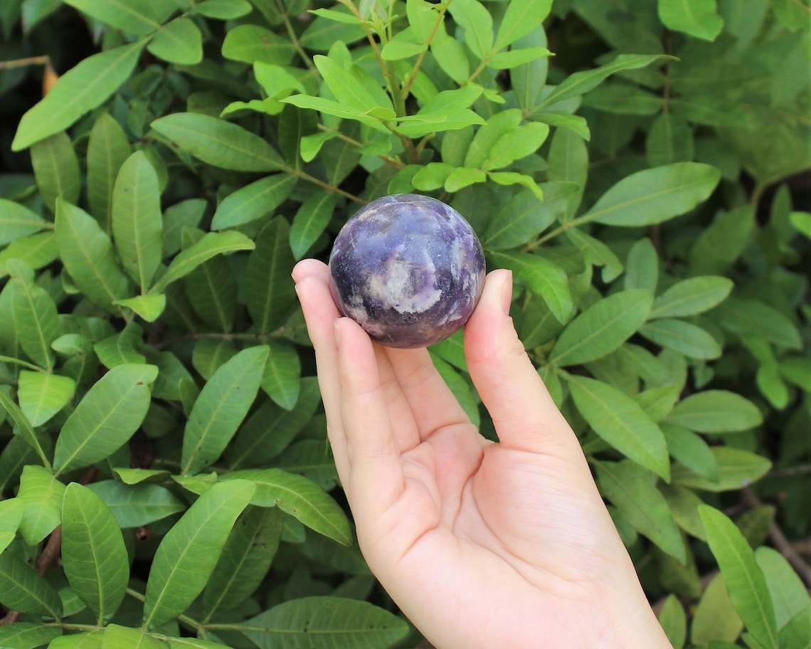 Lepidolite Crystal Sphere With Stand