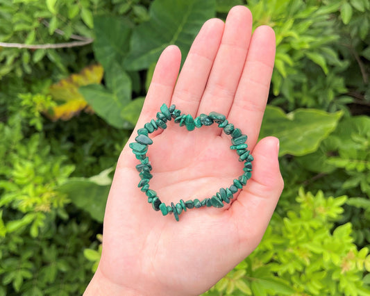 Malachite Chip Designed Gemstone Bracelet