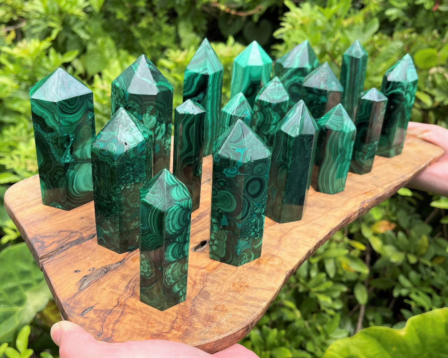 Malachite Crystal Obelisks