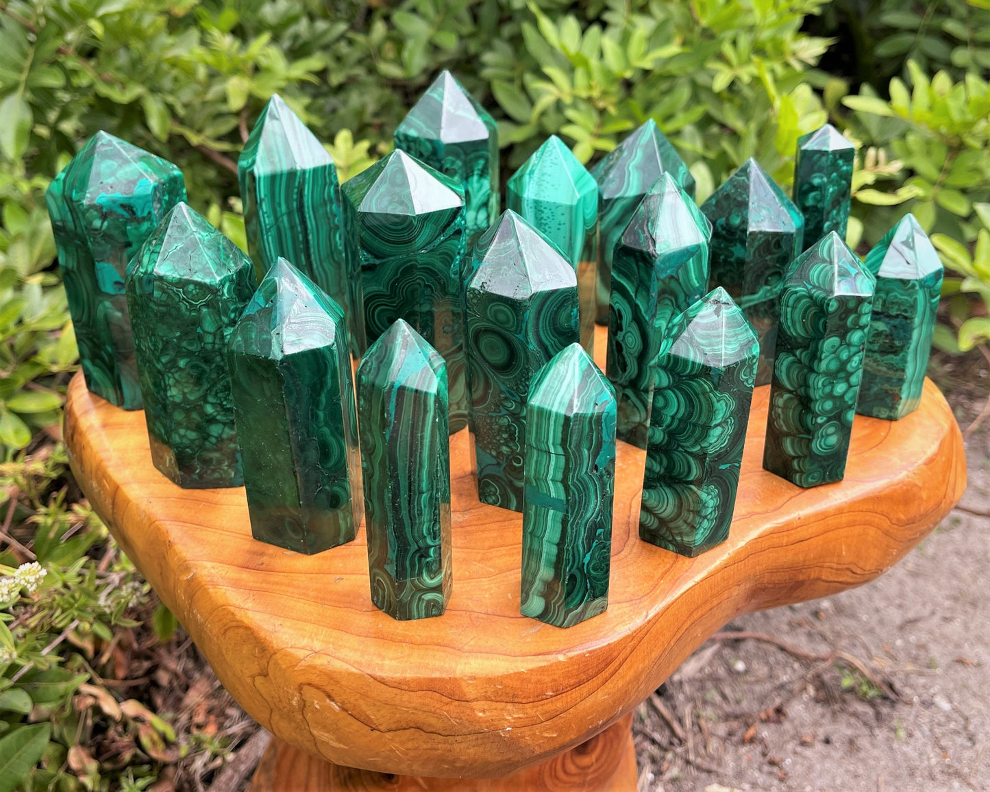 Malachite Crystal Obelisks