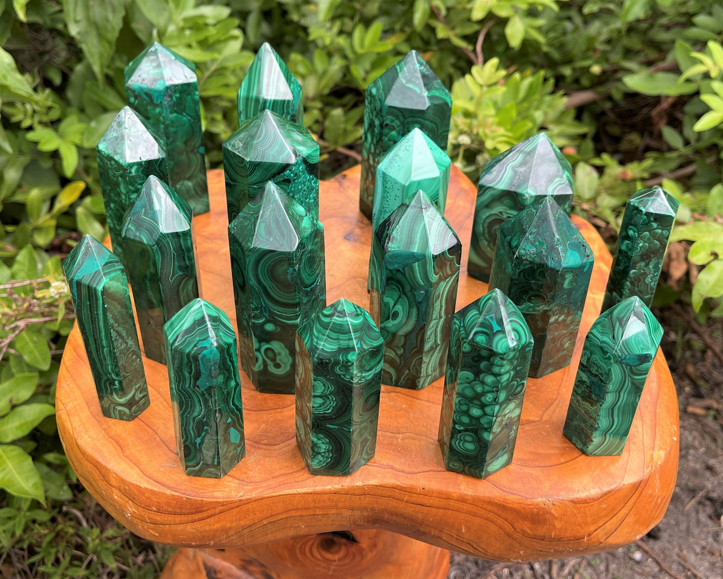 Malachite Crystal Obelisks