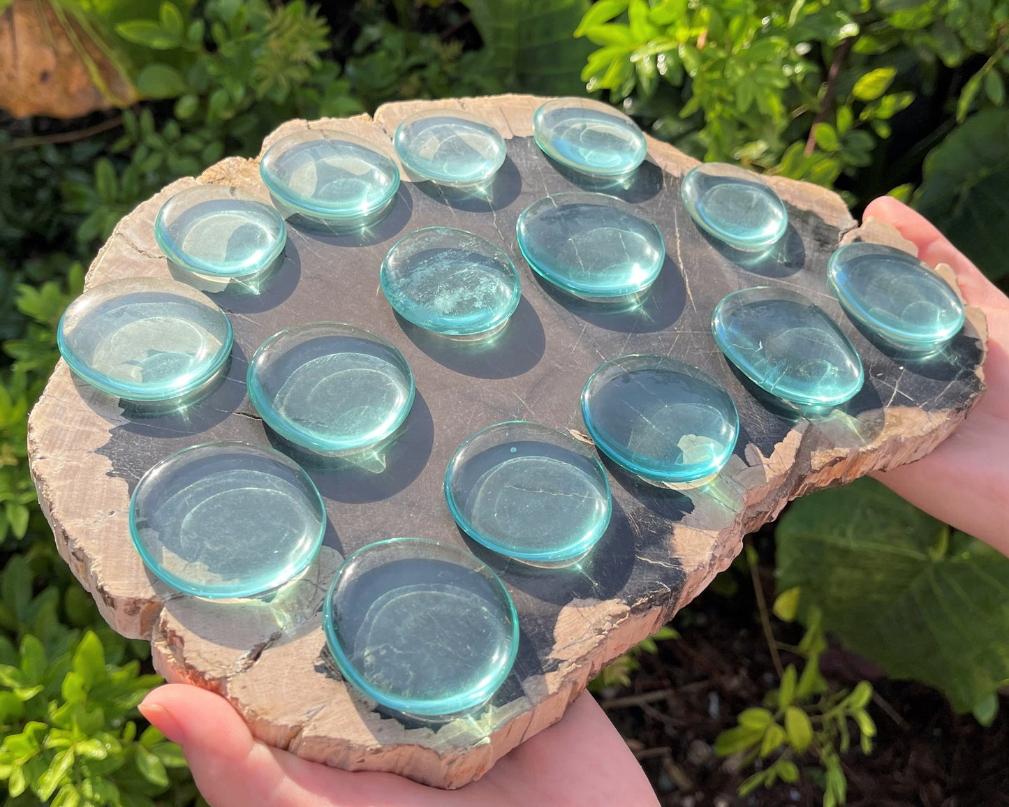 Medium Aqua Obsidian Stone