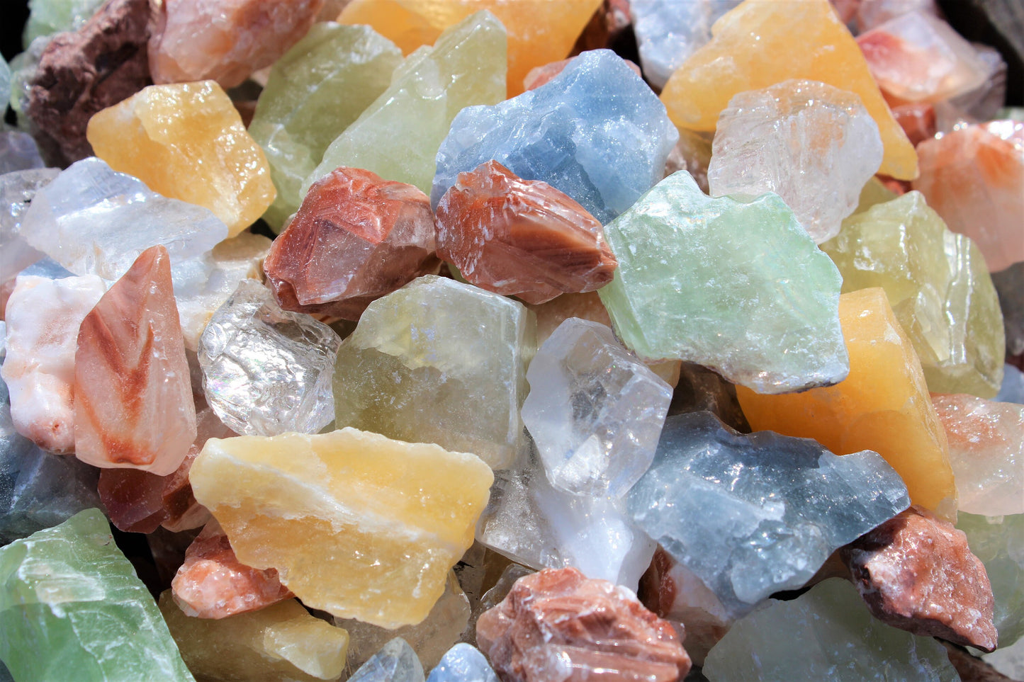Mixed Calcite Rough Natural Premium Grade Stones
