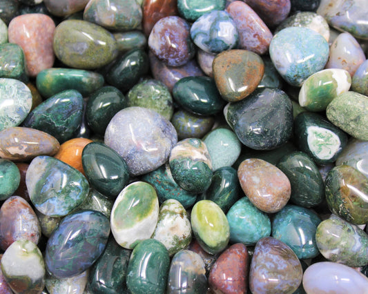 Moss Agate Grade Tumbled Stones