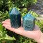 Natural Blue Apatite Obelisk