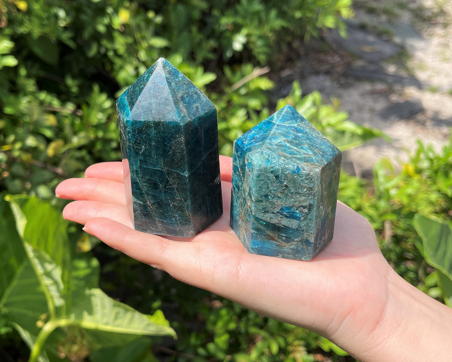 Natural Blue Apatite Obelisk