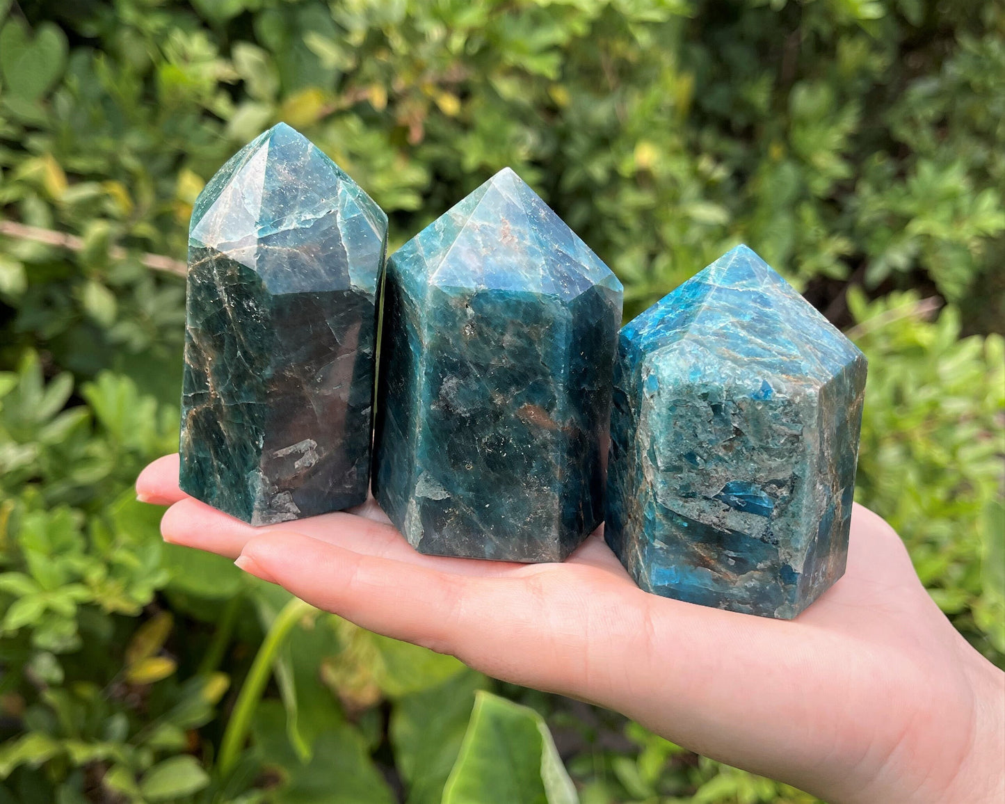 Natural Blue Apatite Obelisk