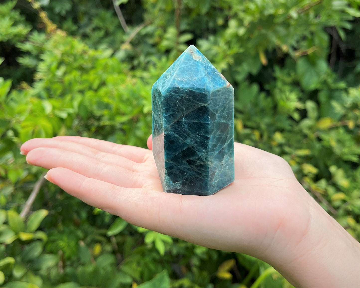 Natural Blue Apatite Obelisk