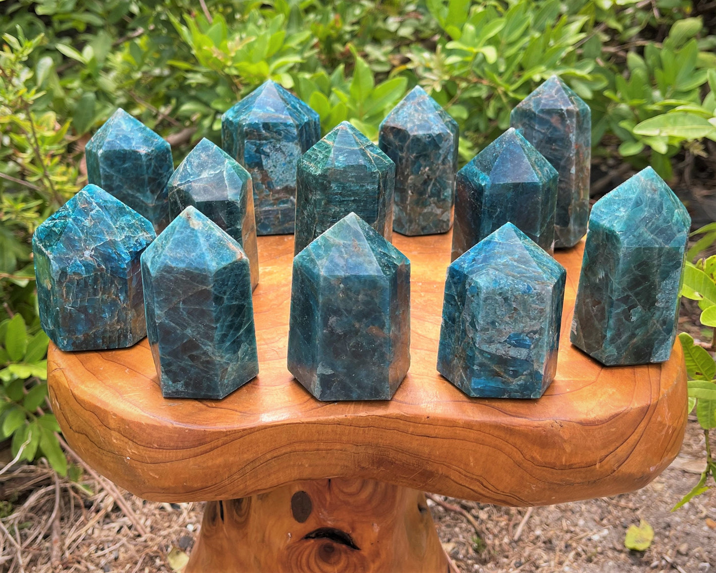 Natural Blue Apatite Obelisk