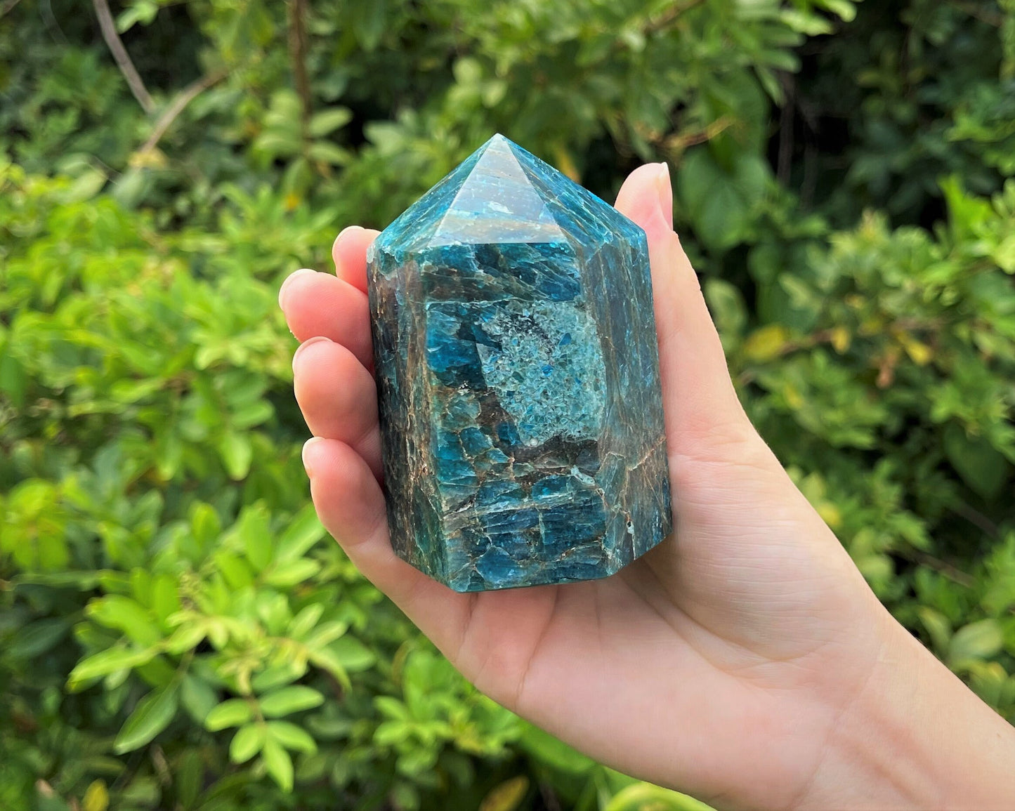 Natural Blue Apatite Obelisk