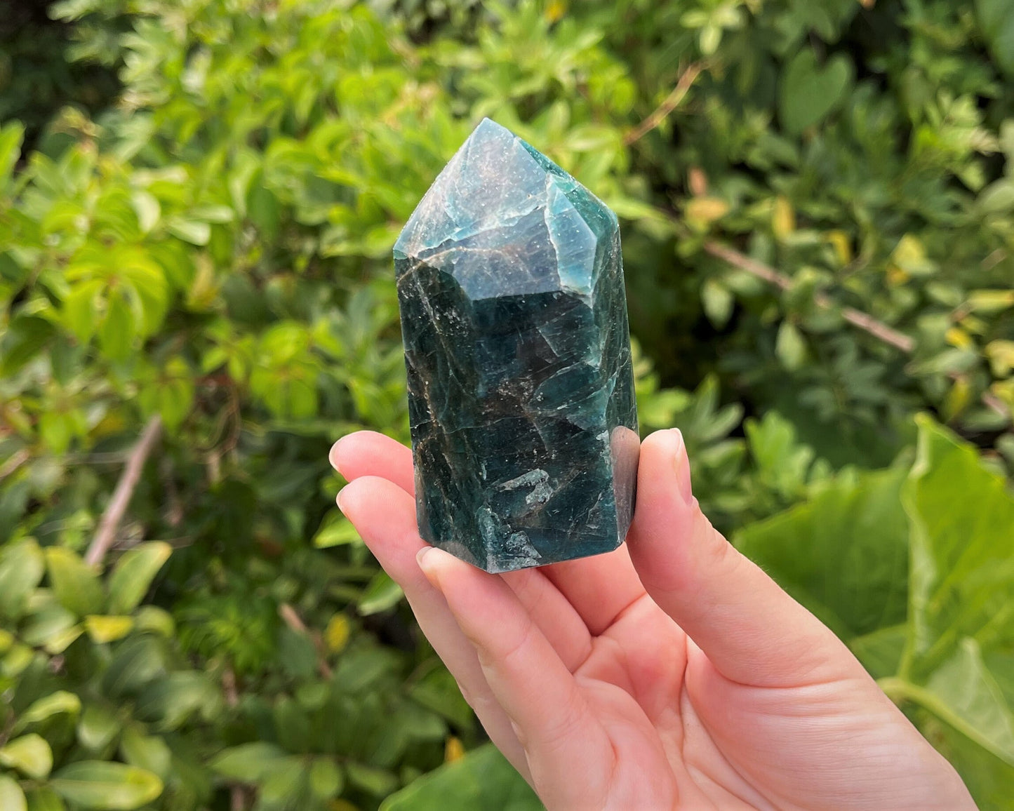 Natural Blue Apatite Obelisk