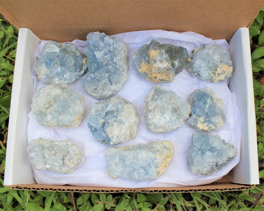 Natural Celestite Clusters