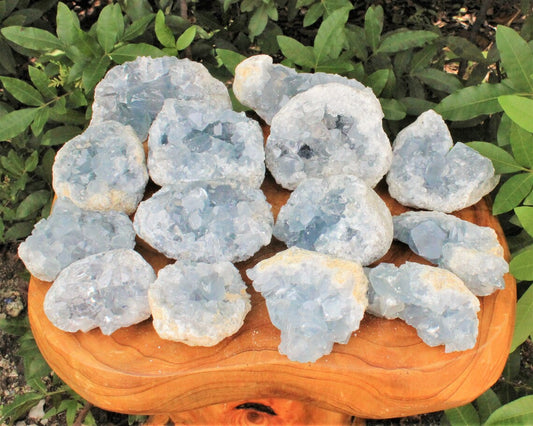 Natural Celestite Crystals Clusters