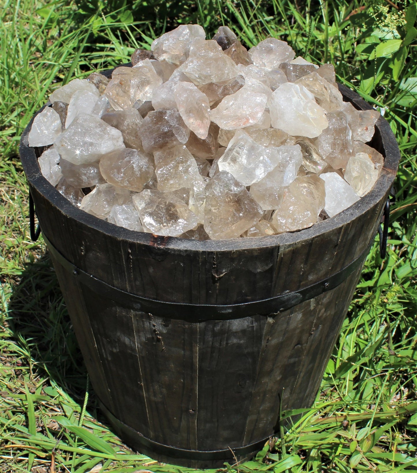 Natural Rough Smoky And Rose Quartz Gemstone Rock Box