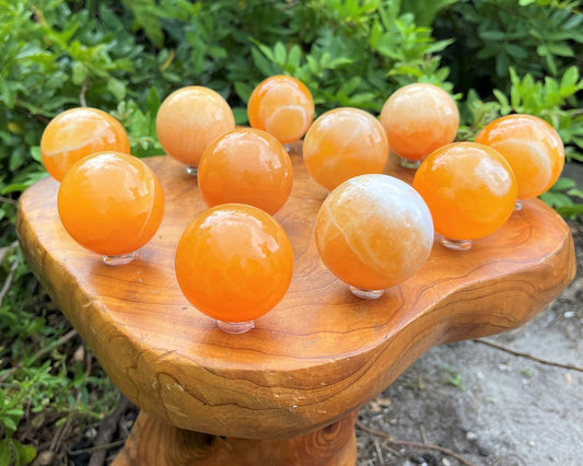 Calcite Crystal Sphere With Stand