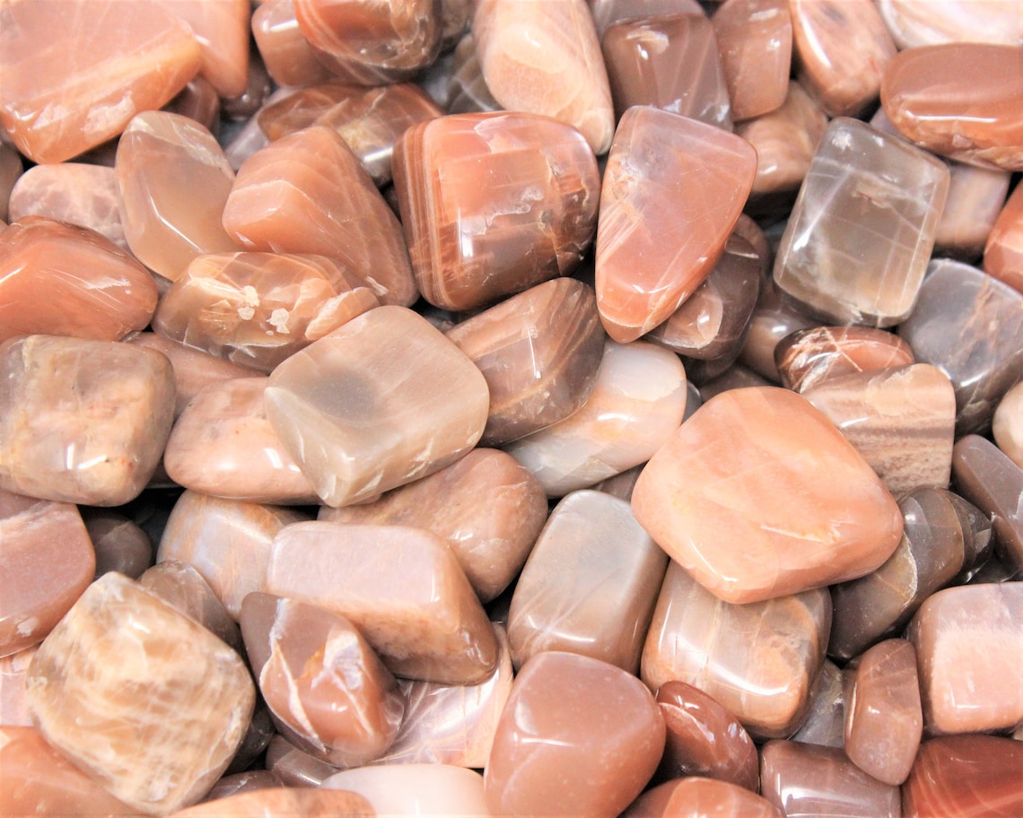 Peach Moonstone Tumbled Stones