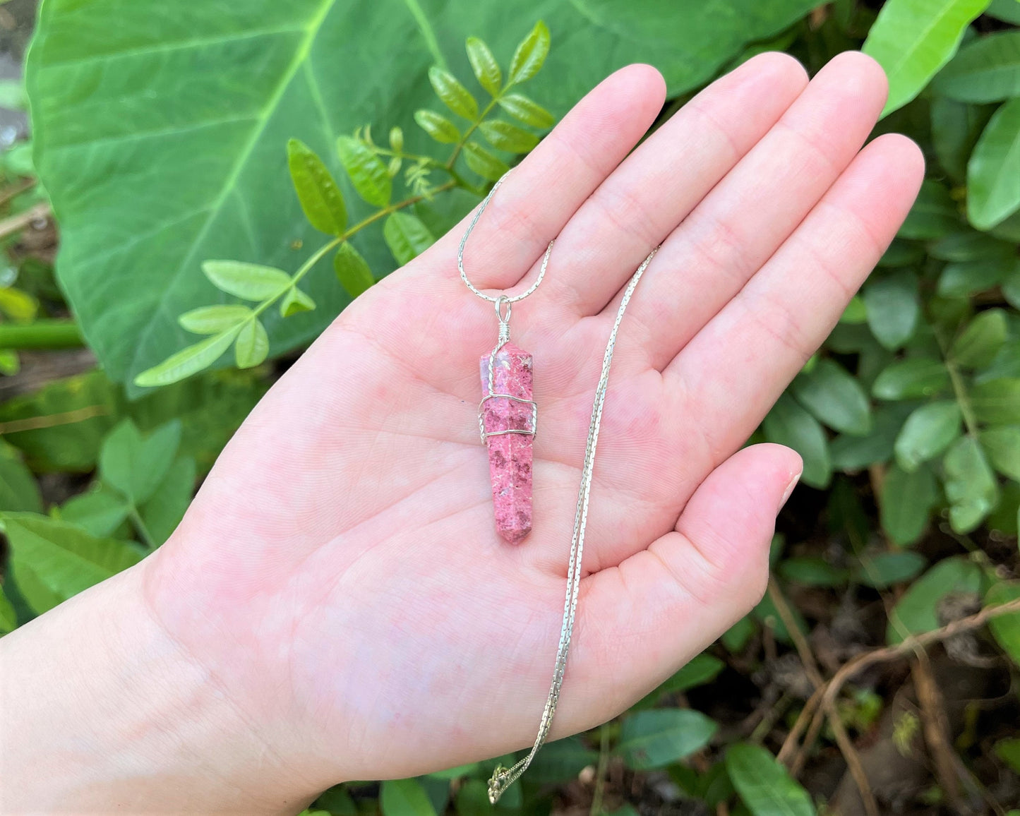 Thulite Wire Wrapped Pendant